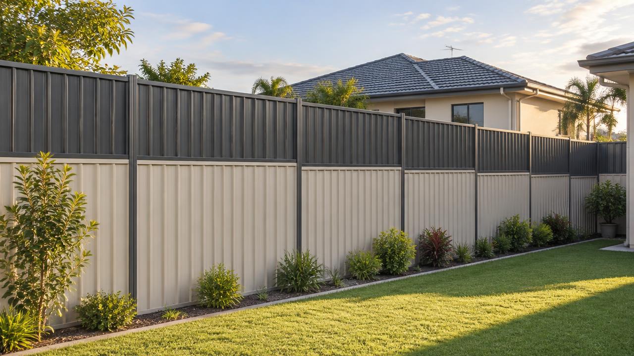 Colorbond boundary fence extended in height with a matching upper section
